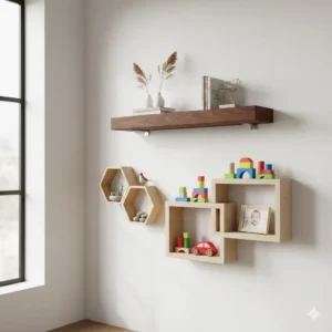 প্রিমিয়াম ওয়াল ফ্লোটিং সেলফ - ৩ পিস সেট